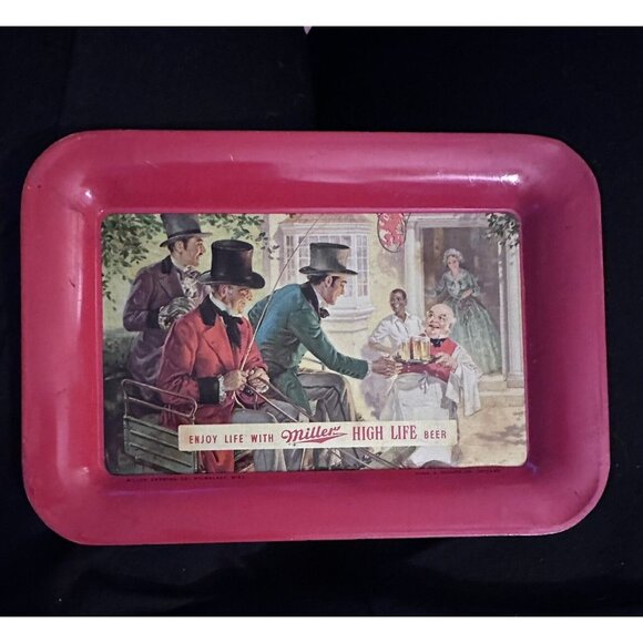 Enjoy Life with Miller High Life Beer Metal Tip Tray 6 1/2" x 4 1/2" - Picture 4 of 4